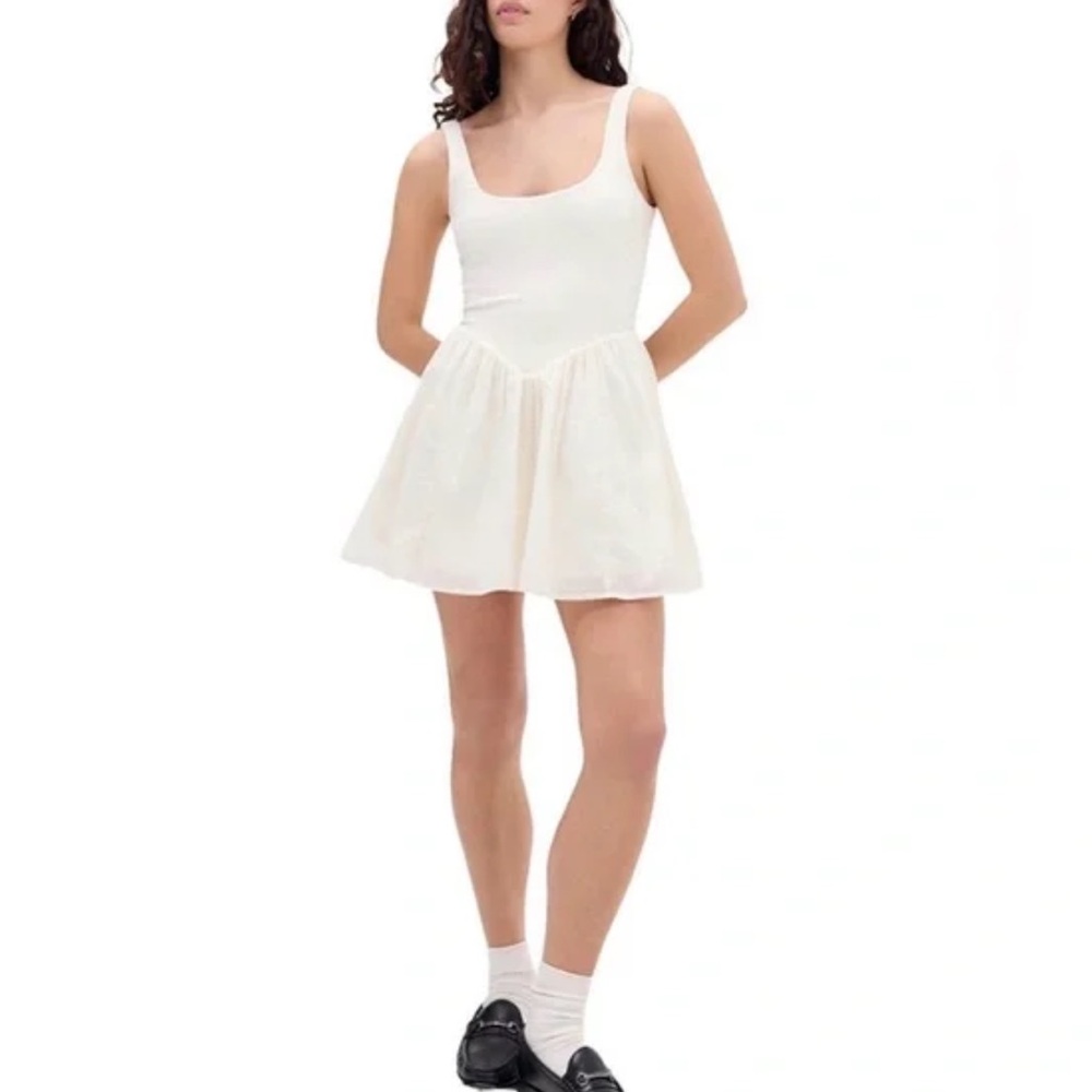 Urban Outfitters White Smocked Dress